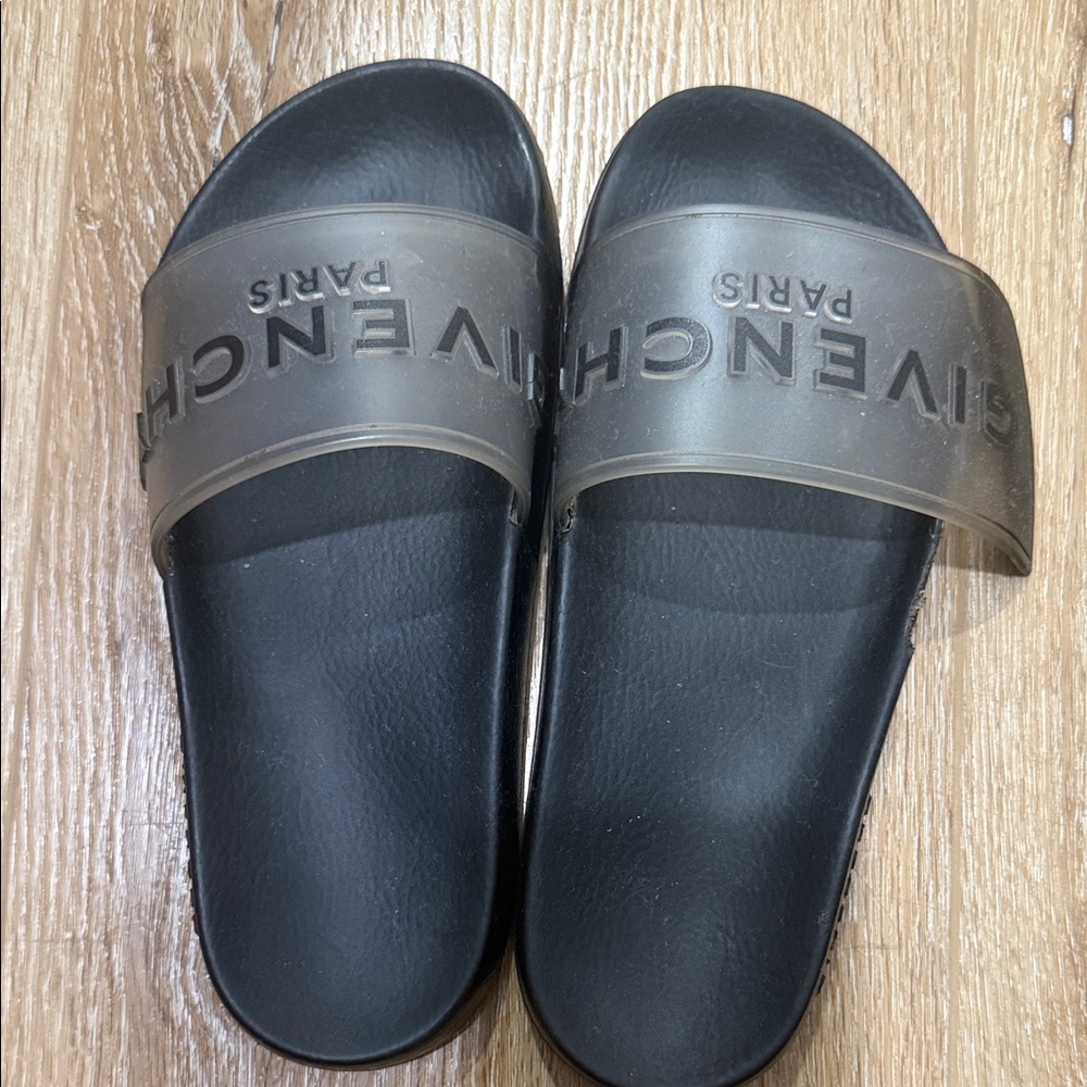 Authentic Givenchy Translucent Black Slide Sandal… - image 1